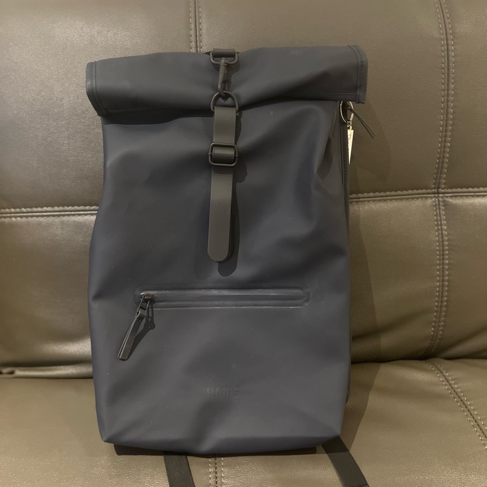 Rains Matte Navy Waterproof Backpack